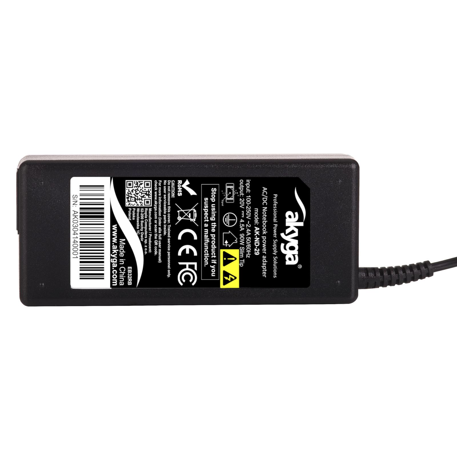 Nešiojamojo kompiuterio pakrovėjas Akyga AK-ND-29 (20V / 4.5A 90W) Slim Tip LENOVO 1.2m