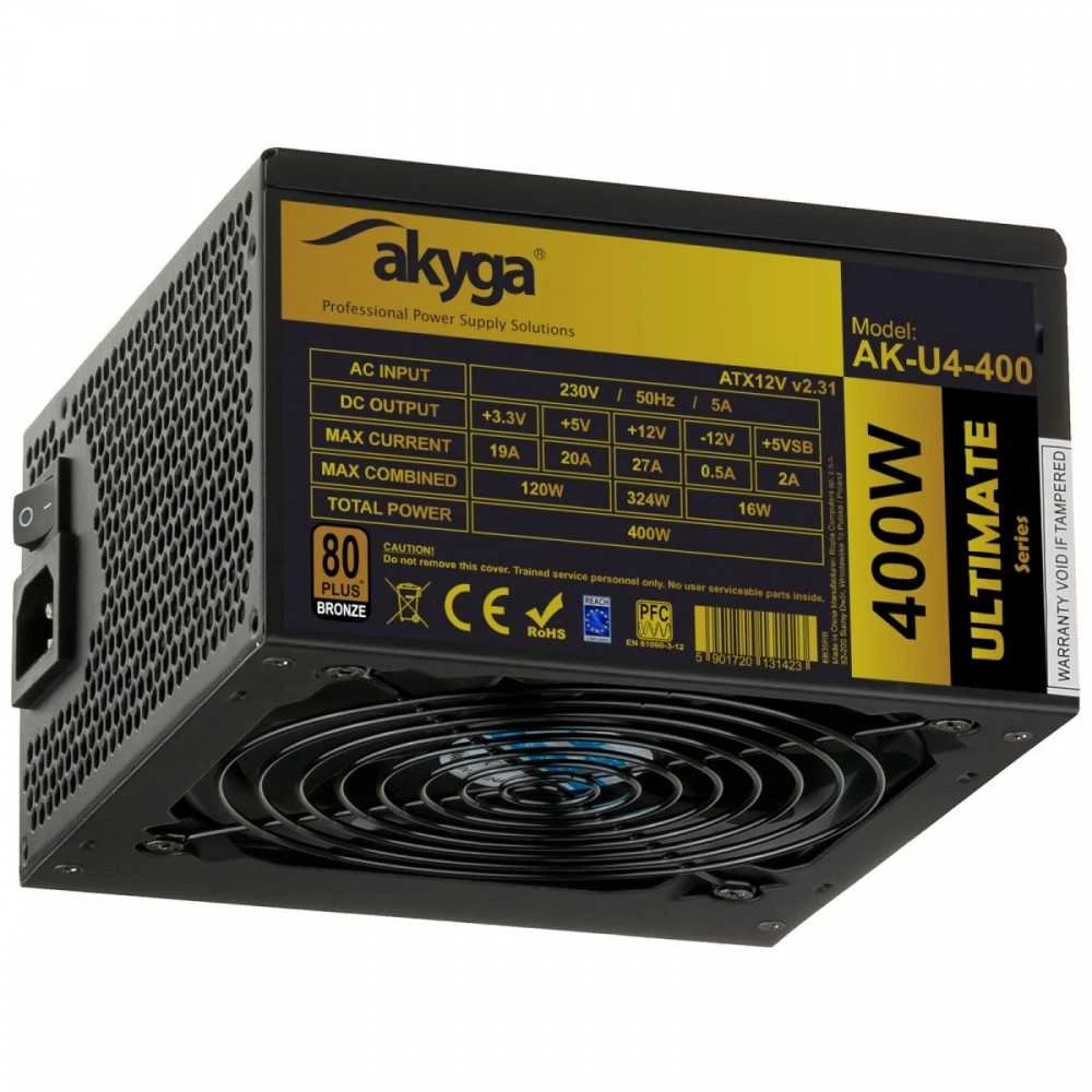 Akyga Ultimate ATX maitinimo šaltinis 400W AK-U4-400 80+Bronze Fan12cm P8 4xSATA PCI-E