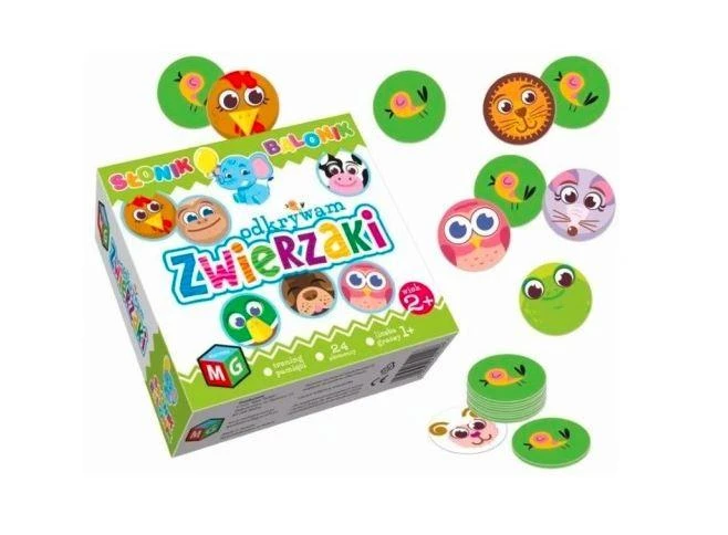 Stalo žaidimas pažinti gyvūnus su drambliuku balionu Multigra