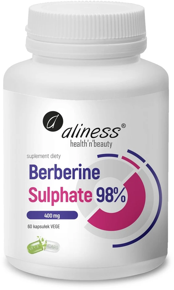 Aliness Berberino sulfatas 98 % 400 mg maisto papildas 60 kapsulių