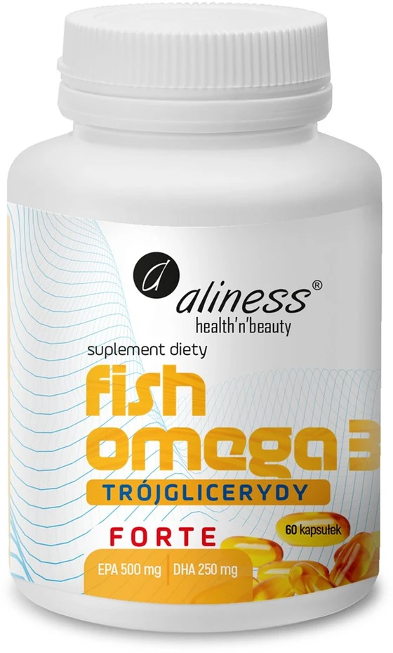 Aliness Žuvų Omega 3 Forte trigliceridai 500/250 mg maisto papildas 60 kapsulių