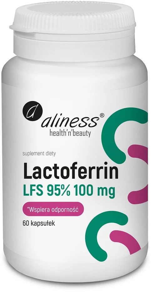 Aliness Laktoferino LFS 95 % 100 mg maisto papildas 60 kapsulių
