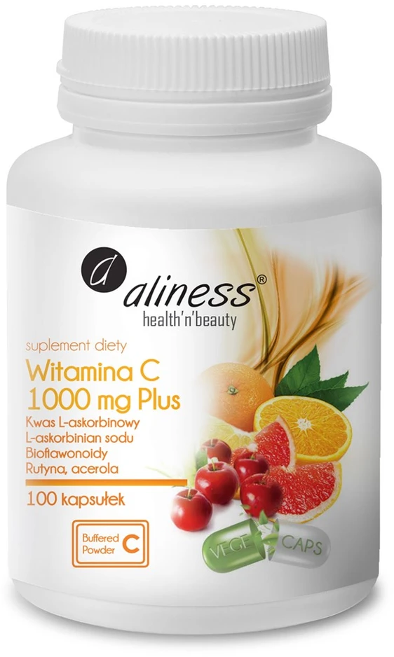 Aliness Maisto papildas su vitaminu C 1000 mg Plus, 100 kapsulių