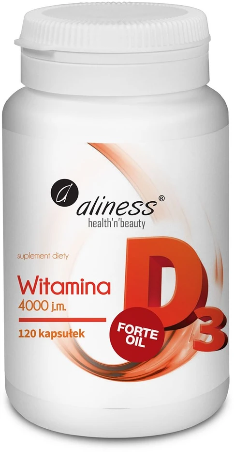 Aliness Vitamino D3 FORTE aliejus 4000 TV maisto papildas 120 kapsulių