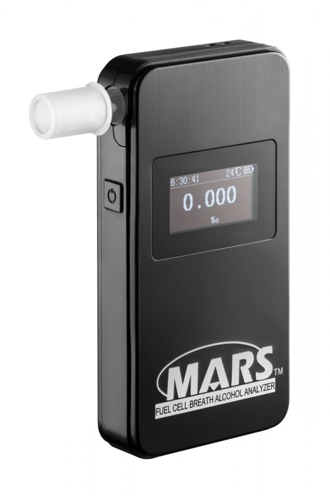 Elektrocheminis alkotesteris „Mars Bluetooth“ su juodais dažais