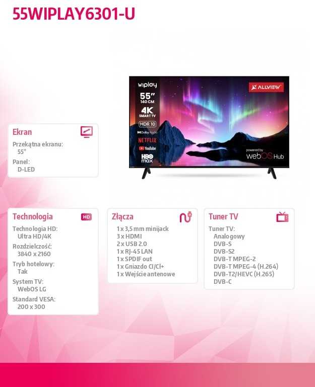AllView Televizorius 55 cali led 55wiplay6301-u