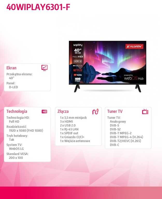 AllView Televizorius 40 cali led 40wiplay6301-f