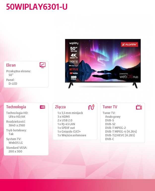 AllView Televizorius 50 cali led 50wiplay6301-u