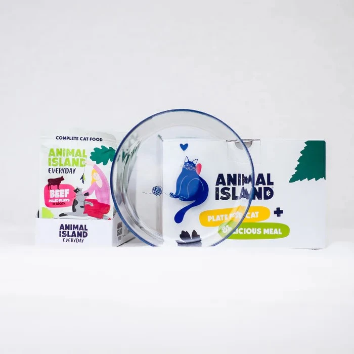 ANIMAL ISLAND Everyday jautiena in broth Box – šlapias kačių maistas – 12x85g + lėkštutė dovanų