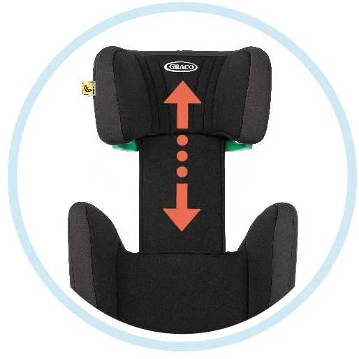 Automobilinė kėdutė Graco Junior Maxi R129, Juodos spalvos