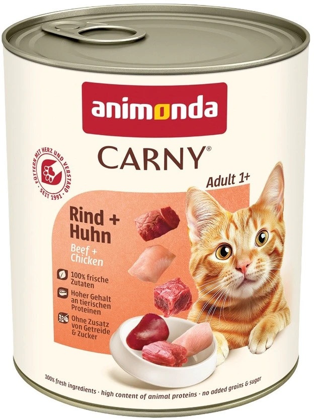 Animoda Drėgnas Kačių Maistas - Animonda Carny Suaugusiems Jautiena Su Vištiena 800g