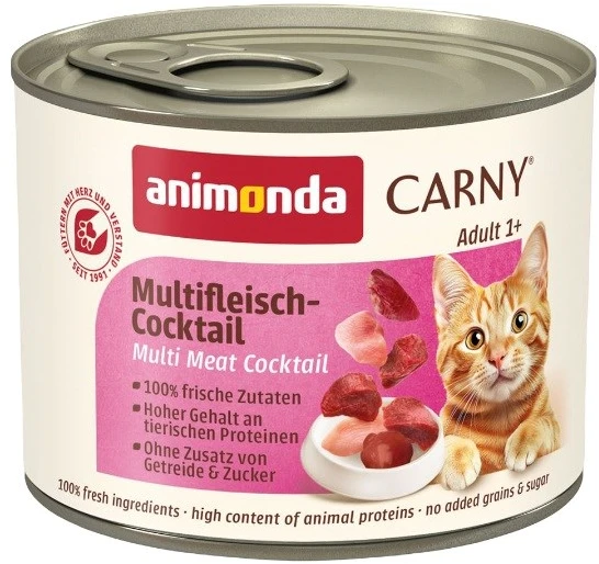 Animoda Kačių Maistas - ANIMONDA Carny Suaugusiųjų Multi Mėsa Kokteilis Drėgnas 200g Be Grūdų