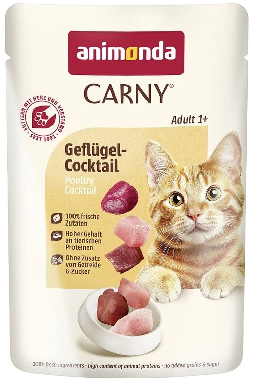 Animoda Drėgnas Kačių Maistas - Animonda Carny Suaugusiųjų Paukštienos Kokteilis 85g