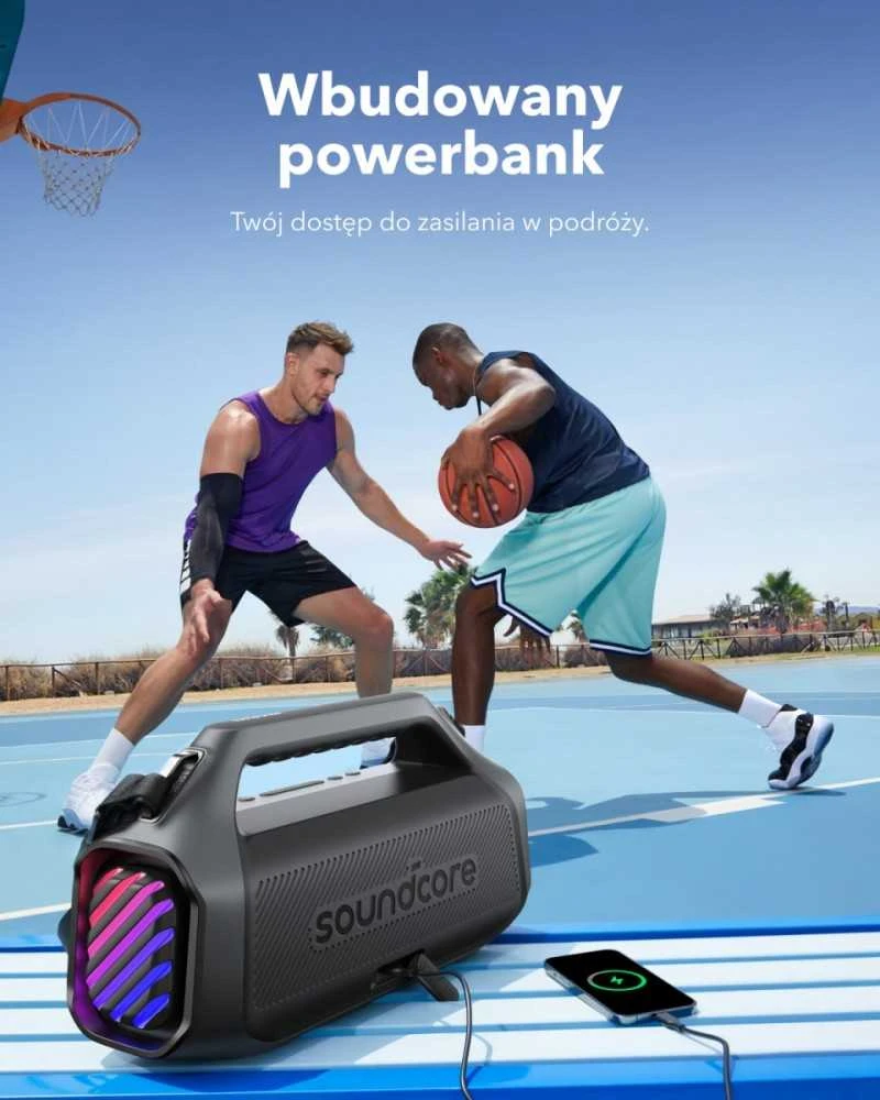 Nešiojama kolonėlė Anker Soundcore Motion Boom 2 Plus, Juodos spalvos