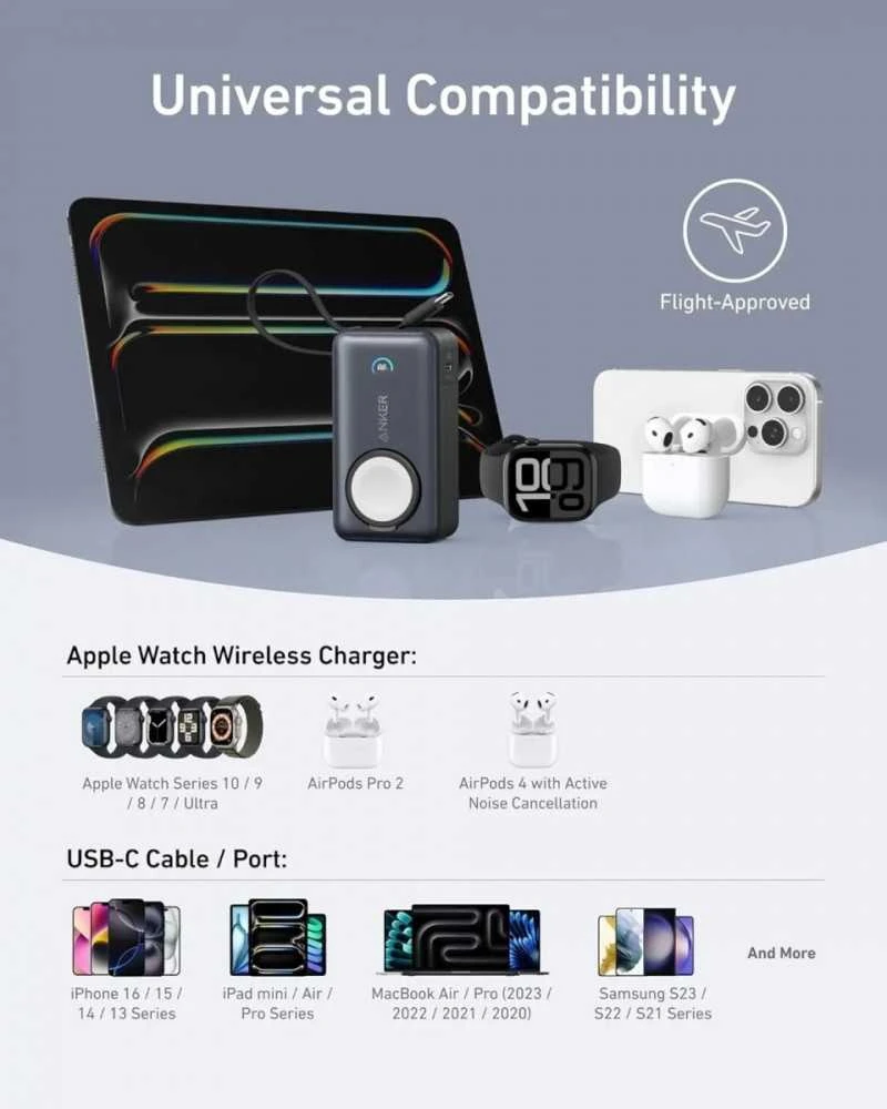 Anker MagGo Power Bank | 10000 mAh | Juodas Stone