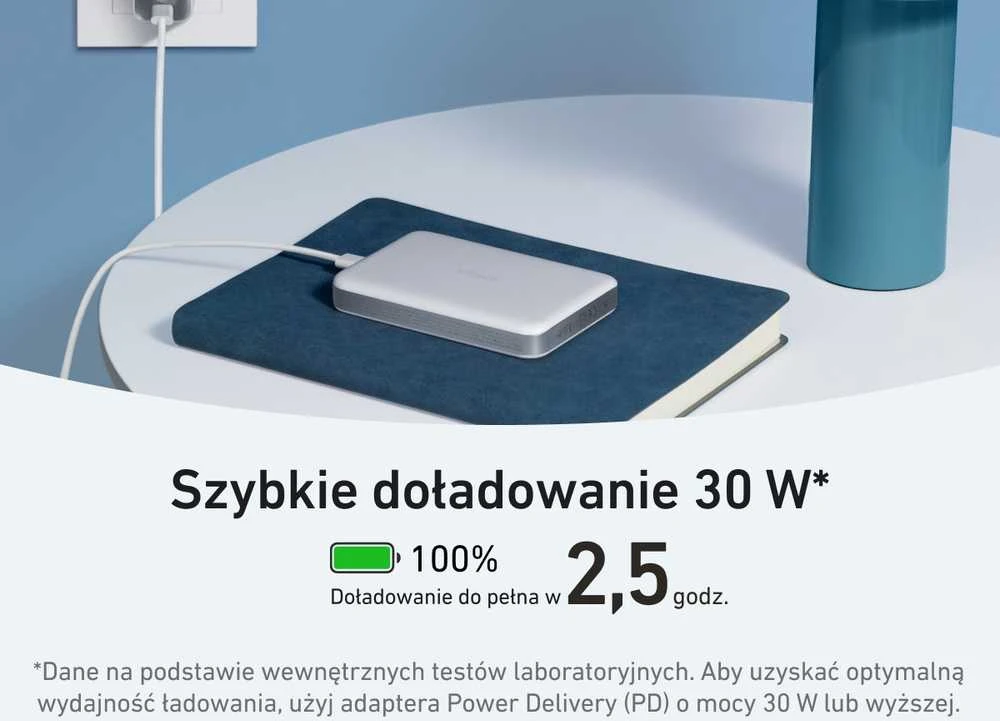 „Anker MagGo“ išorinė baterija 10K magnetinė, belaidė, balta