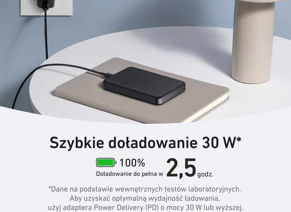 Anker MagGo Wireless Powerbank (su 30 W C prievadu, itin plonas) | A1664H11 | 10000 mAh | Juodas