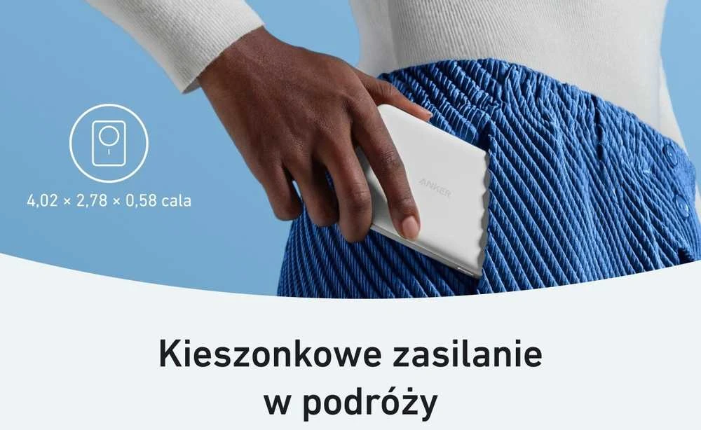 „Anker MagGo“ išorinė baterija 10K magnetinė, belaidė, balta