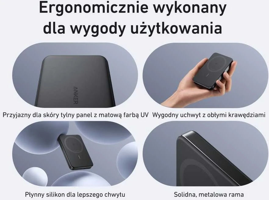 Anker MagGo Wireless Powerbank (su 30 W C prievadu, itin plonas) | A1664H11 | 10000 mAh | Juodas