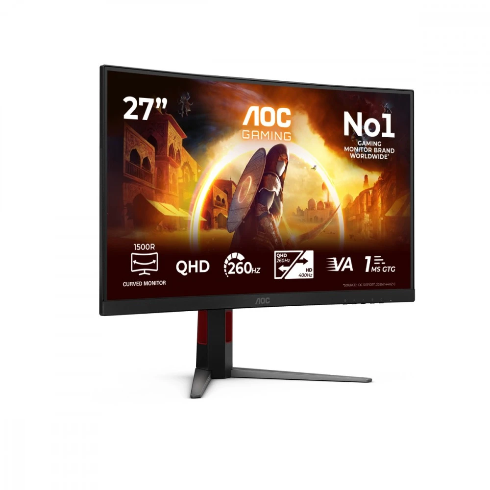 Monitorius AOC CQ27G4Z2 27inch 16:9 Fast VA 260Hz OC Native 240Hz 2560x1440 HAS 130mm HDMI x 2x 2.0 DP x 1x 1.4