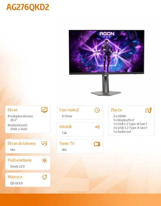 Monitorius AOC AGON PRO AG276QKD2