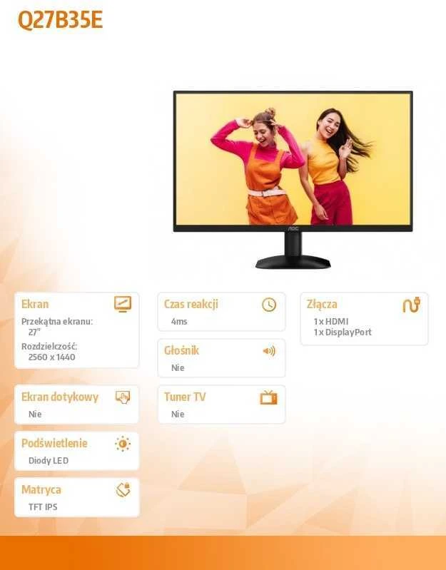 Monitorius AOC Q27B35E | 75Hz | QHD | IPS | 27''