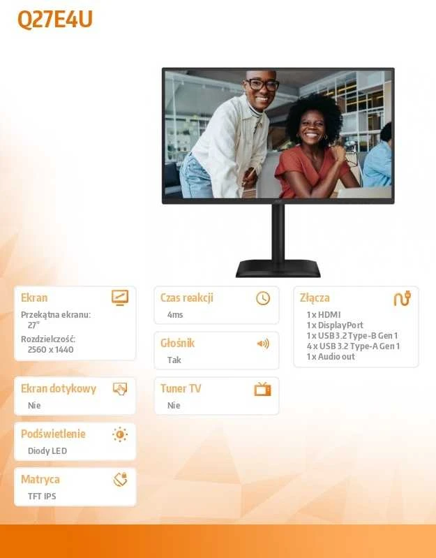 Monitorius AOC Q27E4U - 120Hz | QHD | IPS | 27"