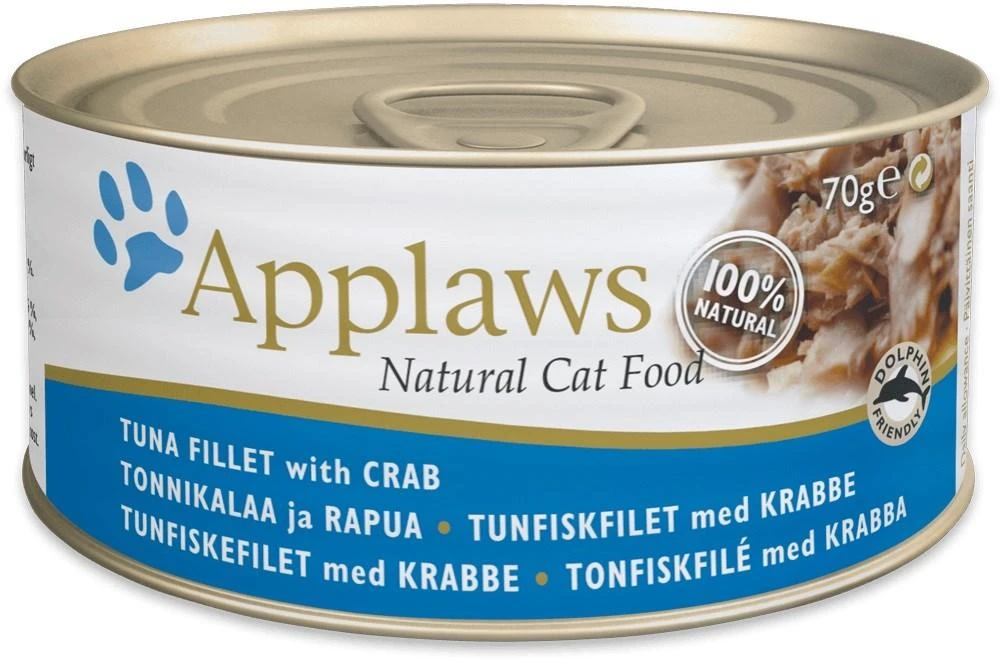 APPLAWS tuno filė su krabu sultinyje - šlapias kačių ėdalas - 70 g