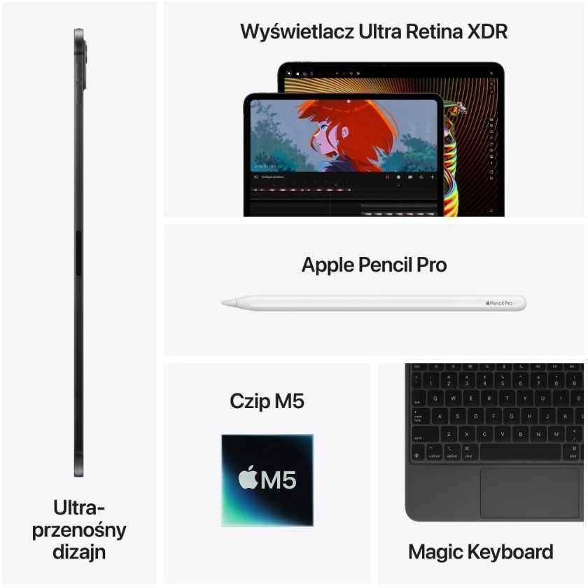 Apple iPad Pro 11" M5 Wi-Fi + Cellular 512GB with standard glass - Silver - ME2T4HC/A