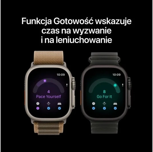 Apple Išmanusis laikrodis watch ultra 4 gps + cellular, koperta 49mm su tytanu (juodos spalvos), opaska trail w kolorze burgunda - dydis s/m
