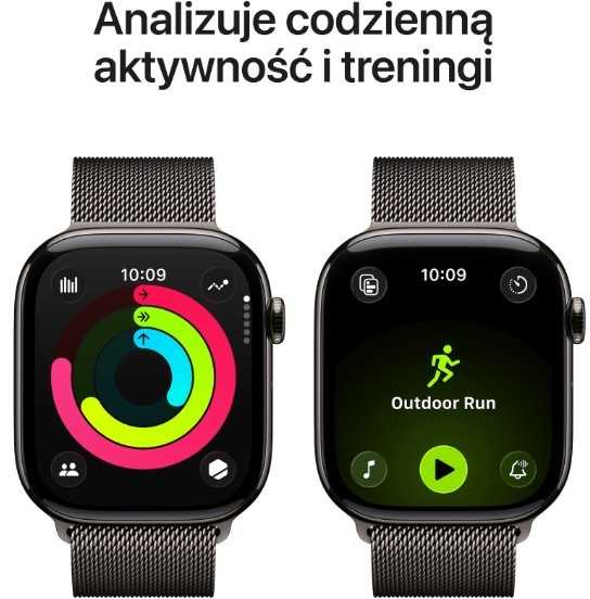 Išmanusis laikrodis Apple Watch Series 11 GPS + Cellular 46 mm šiferio titano korpusas su šiferio Milanese kilpele – S/M
