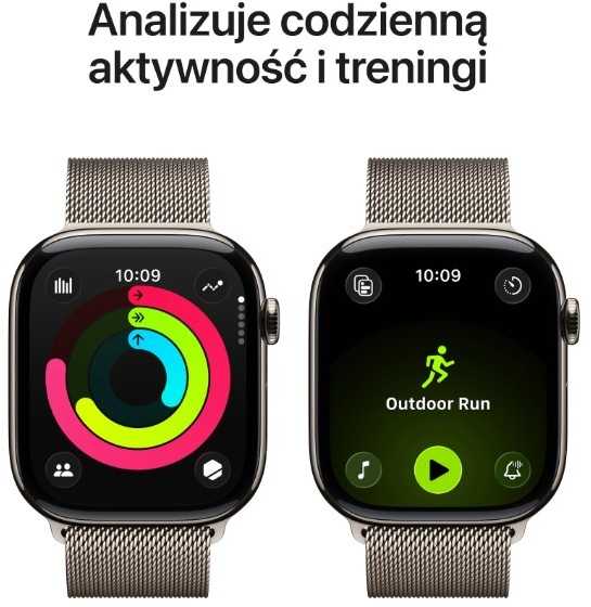 Išmanusis laikrodis Apple Watch 11 GPS + Cellular 46mm Natural Titanium Milanese Loop S/M Pilka (MFCY4MP/A)