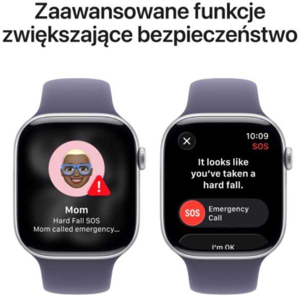 Išmanusis laikrodis „Apple Watch Series 11 GPS“ 46 mm sidabrinio aliuminio korpusas su violetiniu rūko spalvos sportiniu dirželiu – M/L