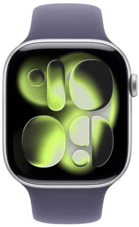 Išmanusis laikrodis Apple Watch series 11 gps+cellular koperta 46 mm su aliuminio sidabro spalvos, dirželis sportowy w kolorze mlecznego fioletu - dydis m/l