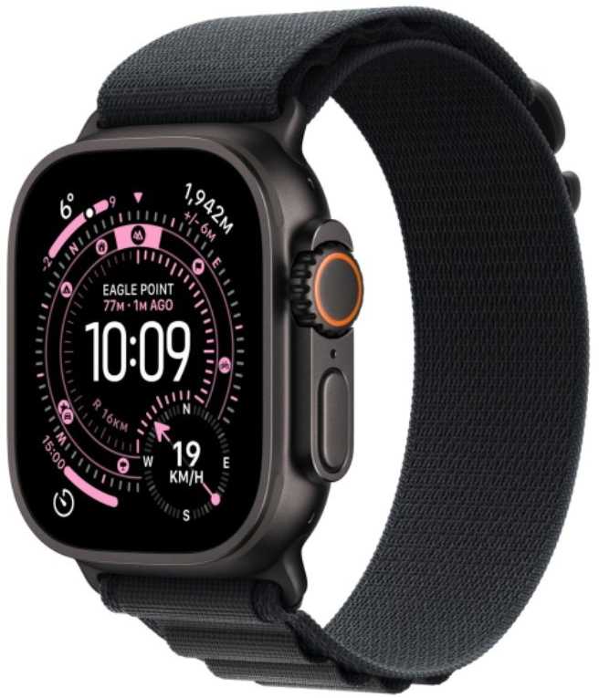 Išmanusis laikrodis Apple Watch Ultra 3 GPS + Cellular 49mm Juodas Titanium / Alpine Loop M Juodas (MF0V4QP-A)