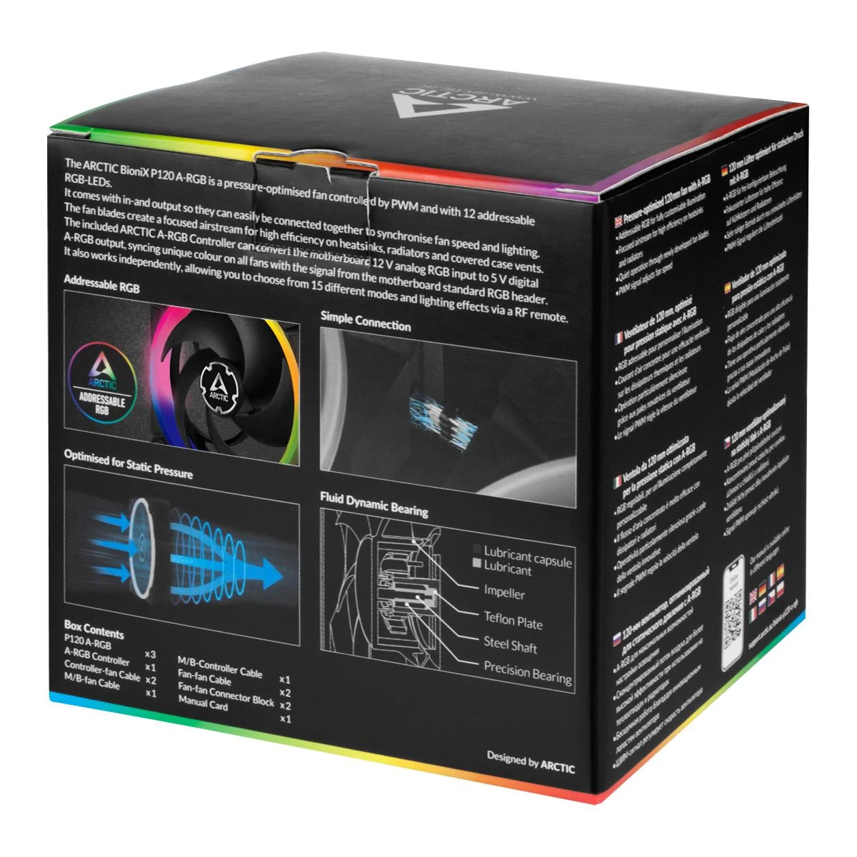 ARCTIC BioniX P120 A-RGB Optimizuotas slėgis 120 mm ventiliatorius su A-RGB