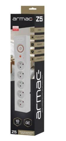 ARMAC Surge Protector Z5 3m 5x prancūziški lizdai 10A kabelių tvarkyklė pilka
