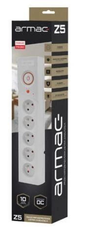 ARMAC Surge Protector Z5 5m 5x prancūziški lizdai 10A kabelių tvarkyklė pilka