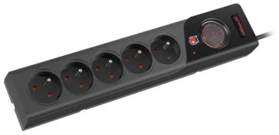 ARMAC Surge Protector Z5 3m 5x prancūziški lizdai 10A kabelių laikiklis juodas