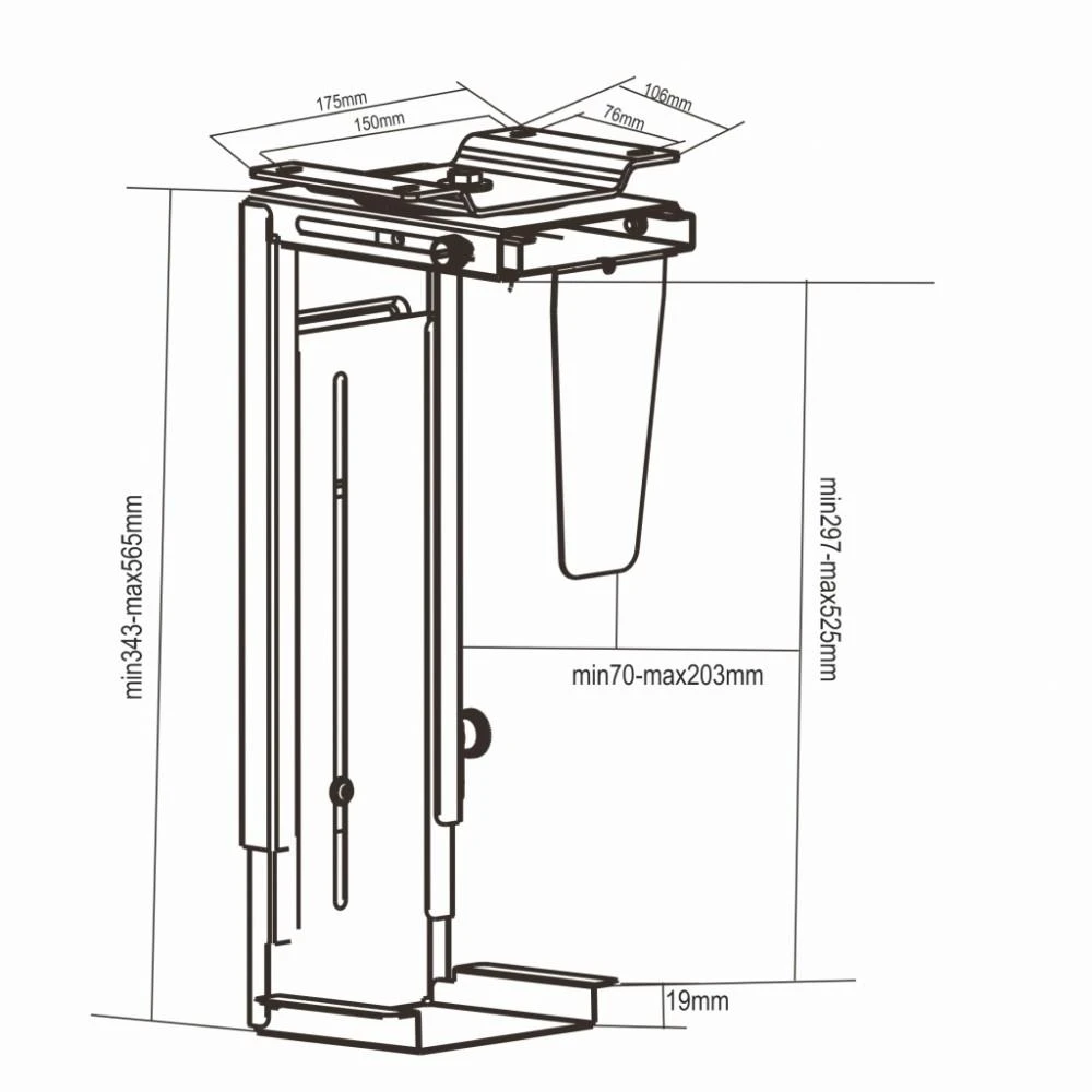 Laikiklis ART Desktop Holder For PC Casing M-01