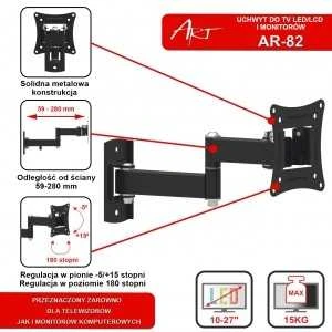 ART RAMT AR-82 ART laikiklis AR-82 prie televizoriaus LCD/LED 10-27 15KG kor. vertikalus/horizontalus 28cm