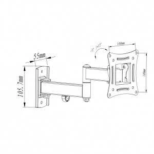 ART RAMT AR-82 ART laikiklis AR-82 prie televizoriaus LCD/LED 10-27 15KG kor. vertikalus/horizontalus 28cm