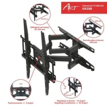 Hikvision ART RAMT ADUX150 laikiklis televizoriui 23-60 LED/LCD 45kg UX150 vertikalus/horizontalus reguliavimas