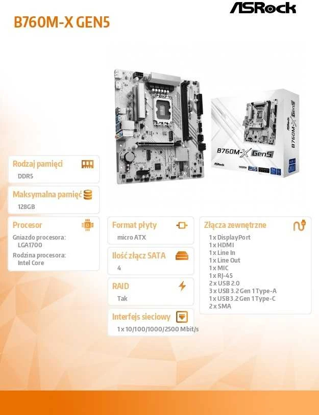 Asrock B760M-X Gen5 Intel B760 LGA 1700 micro ATX plokštė