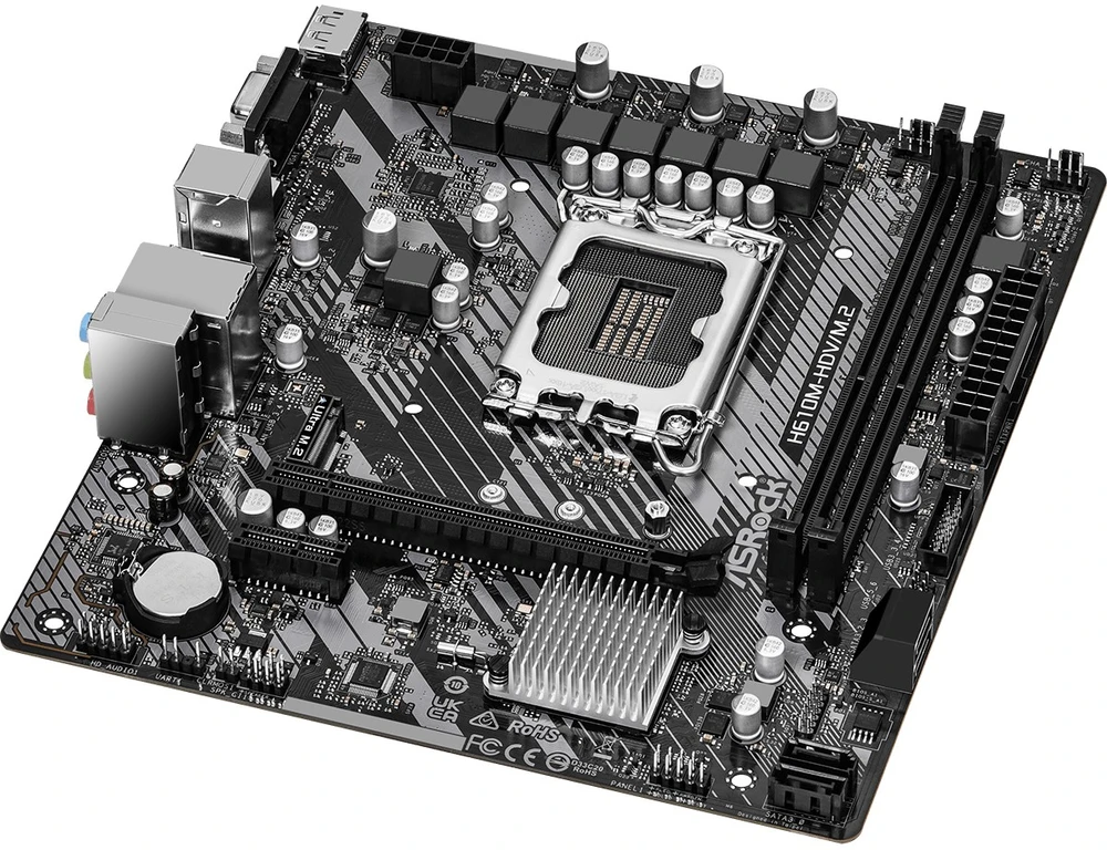 Pagrindinė plokštė ASROCK H610M-HDV/M.2 LGA1700 2x DDR4 DIMM HDMI DP 1xPCIe 4.0 x16 2xPCIe 3.0 x1
