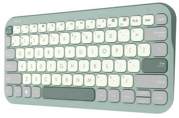 Asus Marshmallow KW100 | Klaviatūra | Wireless | US International | Žalias Tea Latte