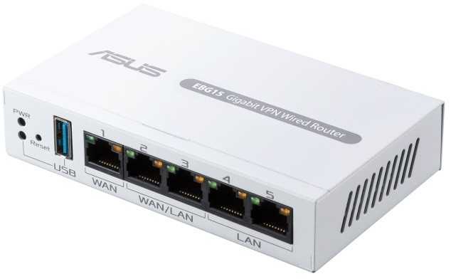Modemas Asus | Gigabito VPN laidinis maršrutizatorius | ExpertWiFi EBG15 | 10/100/1000 Mbps | Ethernet LAN (RJ-45) jungtys 3 | Tinklo palaikymas: Taip | MU-MiMO: Taip | Antenos tipas: Vidinė | 1