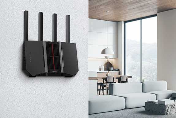 Belaidis maršrutizatorius Asus RT-BE92U, Wi-Fi 7 (802.11be), BE9700 (trijų dažnių), 10G, AiMesh, MLO, VPN