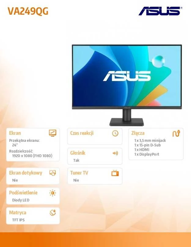 Monitorius ASUS VA249QG - 120Hz | Full HD | 23.8'' | IPS | 1ms