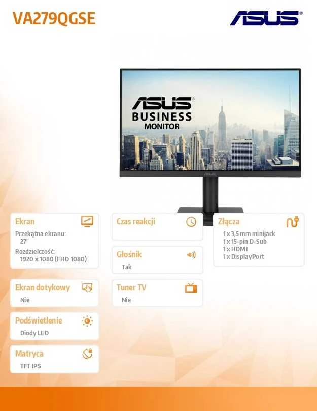 Monitorius ASUS Eye Care VA279QGSE 68.6cm (16:9) FHD